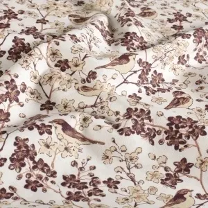 Poplin Imprimat păsări - off white