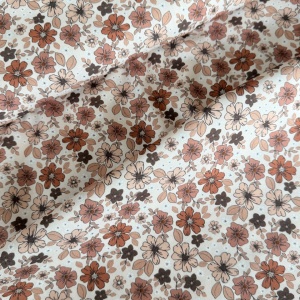Poplin Premium Imprimat Digital Flori - Brown Autumn Flower - Img 2