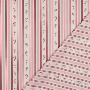 Poplin Premium Imprimat Dungi Si Flori - Pink - Img 4