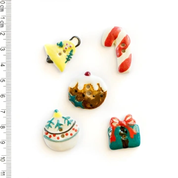Set Nasturi Crăciun - Glob, Clopoțel și Cadou - Incomparable Buttons