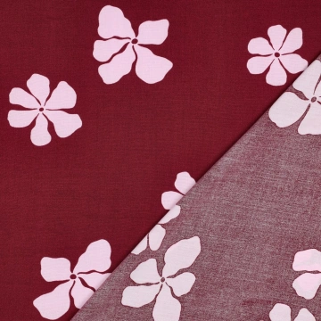Vâscoză Lenzing™ Ecovero™ Flori - Burgundy - Img 4
