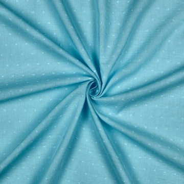 Voal de bumbac brodat cu buline - Plumetis Light Blue - Img 3