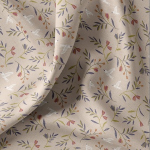 Bumbac Imprimat Digital Flori - Manyla Beige & Grey - Img 2