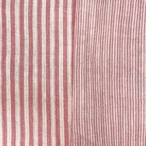 Material Muselină Două Fețe Yarn Dyed Dungi, 100% bumbac - Paprika
