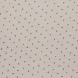 Material Muselină Imprimată Trifoi, 100% bumbac - Beige