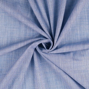 Poplin Imprimat Pied De Poule - Blue - Img 3