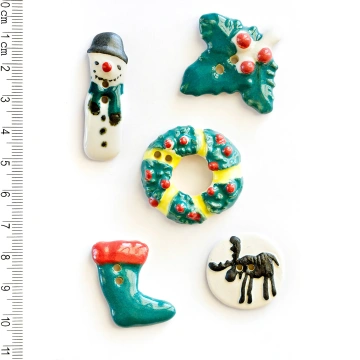 Set Nasturi Crăciun - Ciorap, Coroniță și Ren - Incomparable Buttons
