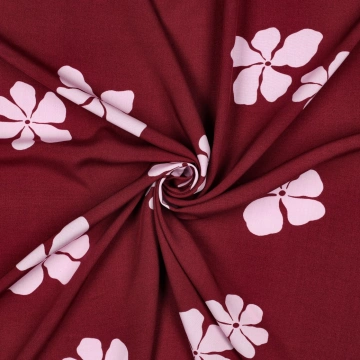 Vâscoză Lenzing™ Ecovero™ Flori - Burgundy