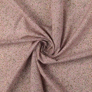 Voile Bumbac Flori - Old Pink