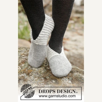 Kit DROPS Papuci împâsliți – Toes and Stripes