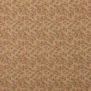 Material Bumbac gros imprimat cu floricele - Beige
