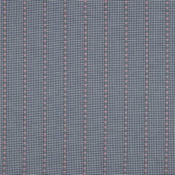 Material Bumbac Jacquard cu Flori - Albastru & Alb