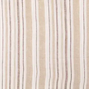 Material In și Vâscoză Yarn Dyed Dungi Late - Beige & Maro - Img 2