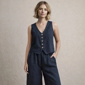 Material In Stonewashed (Slub - Navy - Img 2