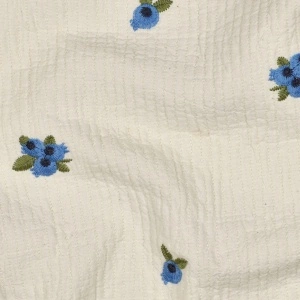 Material Muselină Brodată Afine, 100% bumbac - Natural - Img 3