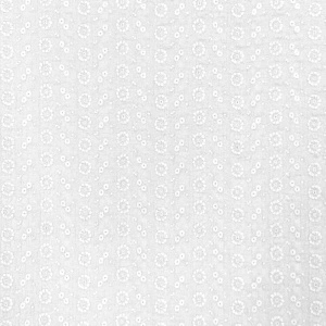 Material Muselină Brodată Floricele Perforate, 100% bumbac - White