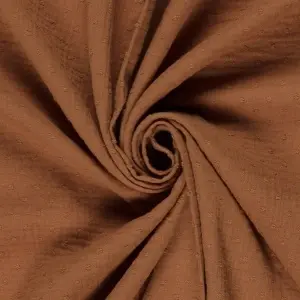 Material Muselină Dobby Dots, 100% bumbac - Redwood