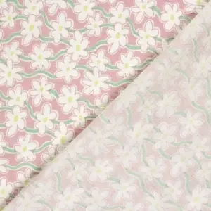 Material Muselină Imprimată Floricele, 100% bumbac - Light Pink - Img 4