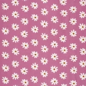 Material Muselină Imprimată Margarete, 100% bumbac - Pink - Img 2
