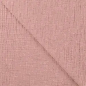 Material Muselină Melange, 100% bumbac - Old Pink - Img 3