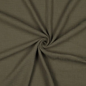 Material Muselină Organică GOTS, 100% bumbac - Dark Moss Green - Img 3