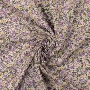 Material Voile Bumbac Flori - Lila