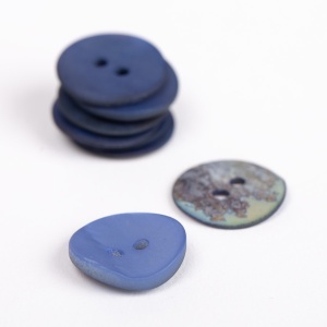 Nasture din sidef rotund 15mm - Albastru