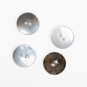 Nasture din sidef rotund 20mm - Gri - Img 3