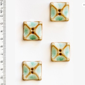 Nasturi Mari Patrat Turcoaz - Incomparable Buttons
