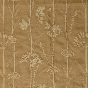 Poplin Brodat Flori de Camp - Camel