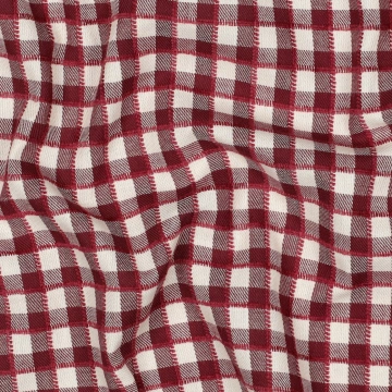 Poplin Bumbac Brodat Yarn Dyed Carouri - Burgundy