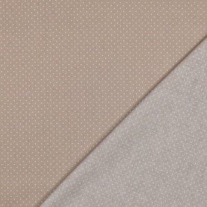 Poplin Bumbac Imprimat Buline Mici - Sand - Img 3