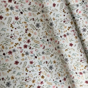 Poplin Premium Imprimat Digital Flori - Flower Collage Ecru - Img 2