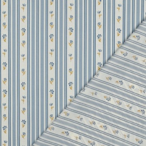 Poplin Premium Imprimat Dungi si Flori - Blue - Img 4