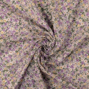 Voile Bumbac Flori - Lila