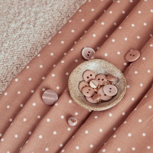 Babycord (Velur) Bumbac Reiat Buline - Maple Polka Dot - Img 2