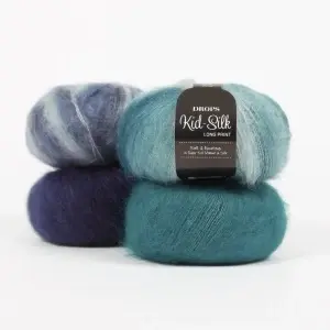 Fir mohair cu mătase DROPS Kid-Silk Uni 27 Jeans Blue - Img 2