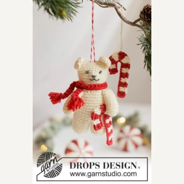 Kit DROPS Ursuleț polar croșetat – Candy Cane Bear