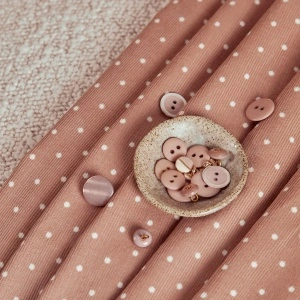 Material Babycord (Velur) Bumbac Reiat Buline - Maple Polka Dot - Img 2