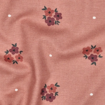 Material Flanel din Bumbac cu Flori