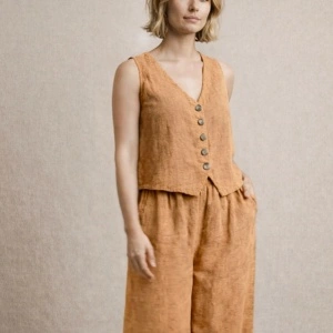 Material In Stonewashed (Slub) - Camel - Img 2