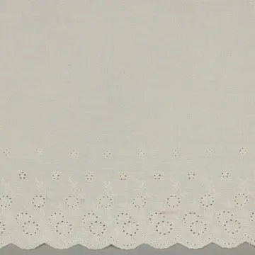 Material Muselină Brodată cu Bordură, 100% bumbac - Natural - Img 3
