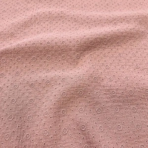 Material Muselină Brodată Flori, 100% bumbac - Tea Rose