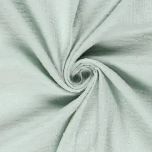 Material Muselină Dobby Dots, 100% bumbac - Mint