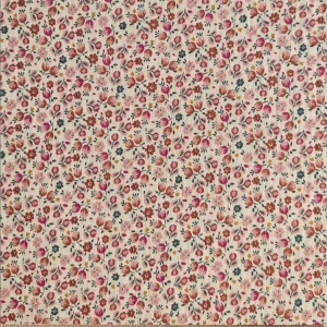 Material Muselină Imprimată Flori, 100% bumbac - Caseille Latte & Pink - Img 3