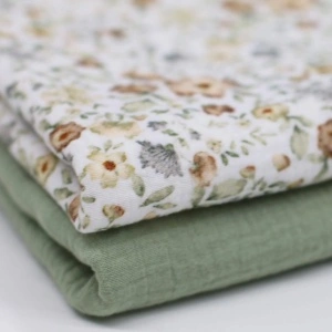 Material Muselină Imprimată Flori, 100% bumbac - Vintage Flower