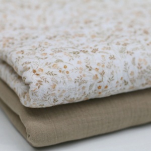 Muselină Imprimată Flori - Beige Wildflower