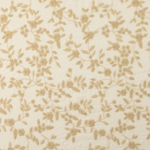 Poplin Brodat Flori de Camp Beige