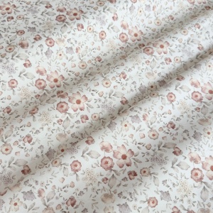 Poplin Premium Imprimat Digital Flori - Vintage Flower Design Ecru - Img 2