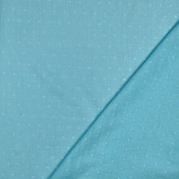 Voal de bumbac brodat cu buline - Plumetis Light Blue - Img 4